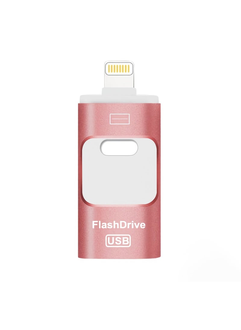 AROAQ 32GB USB Flash Drive, Shock Proof Durable External USB Flash Drive, Safe And Stable USB Memory Stick, Convenient And Fast I-flash Drive for iphone, (32GB Rose Gold)  - Image 1