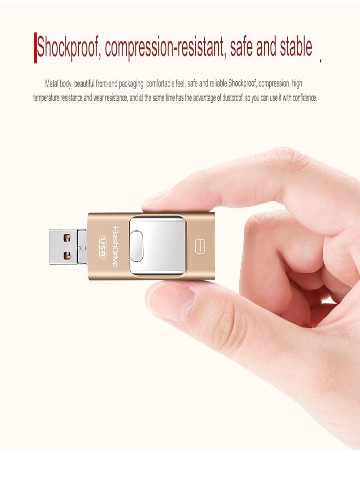 AROAQ 32GB USB Flash Drive, Shock Proof Durable External USB Flash Drive, Safe And Stable USB Memory Stick, Convenient And Fast I-flash Drive for iphone, (32GB Rose Gold)  - Image 4