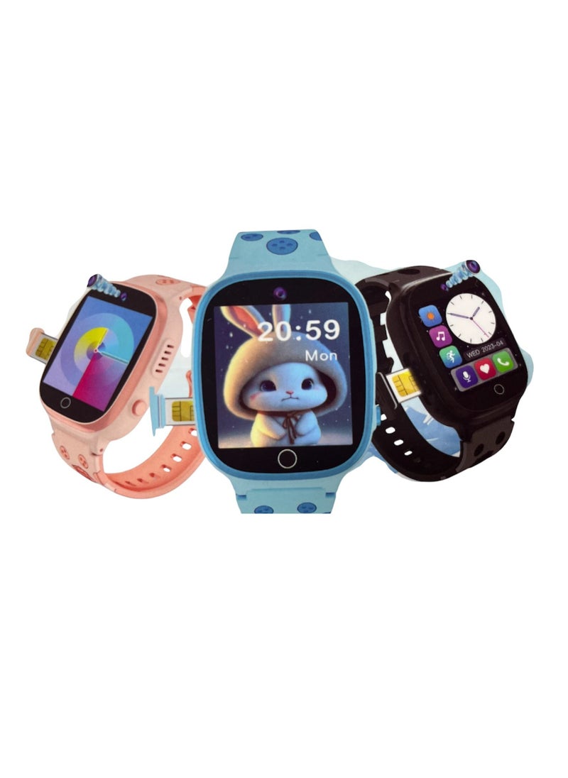 Smartbarry - 5G C009 Smart Kids Watch Series with GPS and Sim Card Slot and Two Way Call and SOS Alarm and Camera - PINK - Image 1