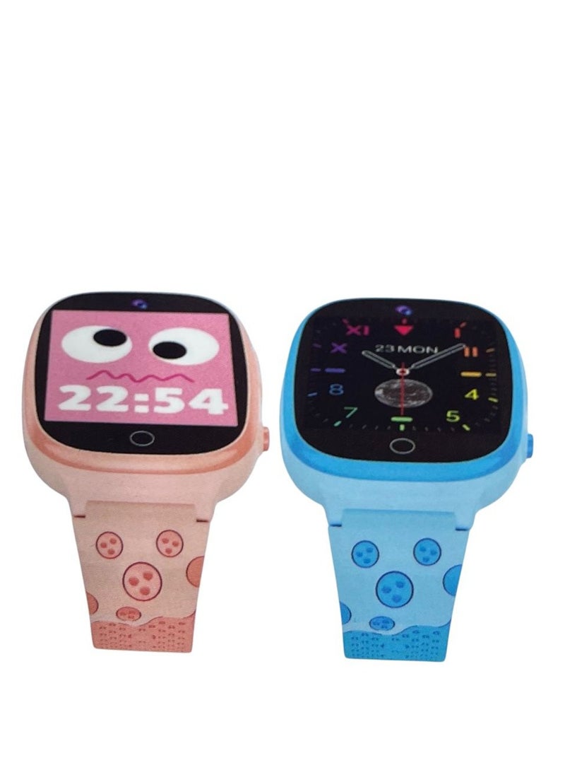 Smartbarry - 5G C009 Smart Kids Watch Series with GPS and Sim Card Slot and Two Way Call and SOS Alarm and Camera - PINK - Image 1