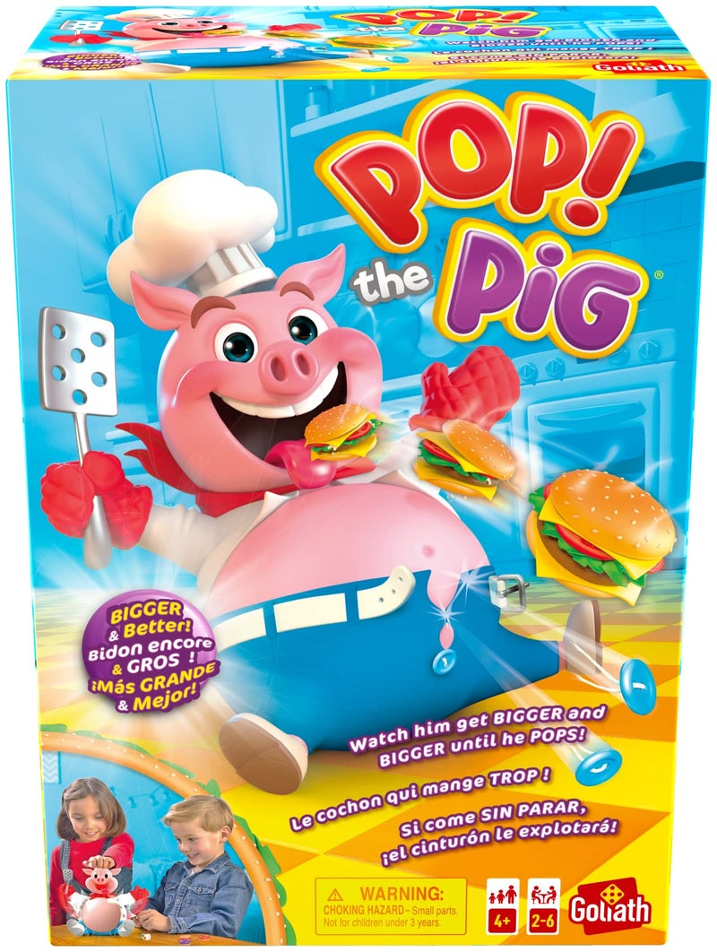 Goliath Pop The Pig Game — New and Improved — Belly-Busting Fun as You Feed Him Burgers and Watch His Belly Grow - Image 1