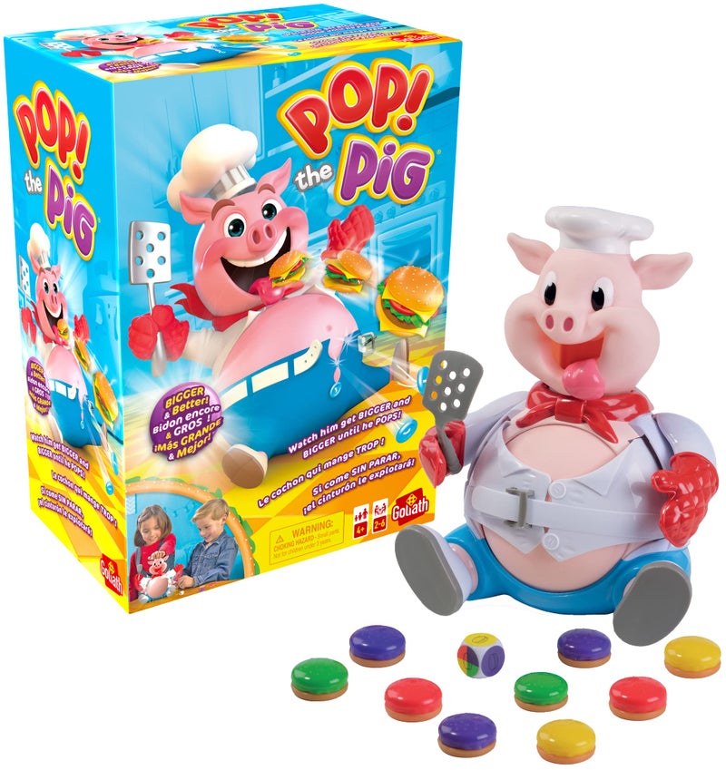 Goliath Pop The Pig Game — New and Improved — Belly-Busting Fun as You Feed Him Burgers and Watch His Belly Grow - Image 2