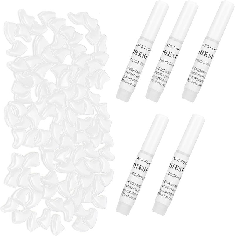 HEEPDD 100PCS Cat Nail Caps, PVC Soft Pet Dog Nail Claws with 5 Adhesive Glue Anti Scratch Caps for Cat Kitten Dog Puppy Black and Transparent Color (S) - Image 1
