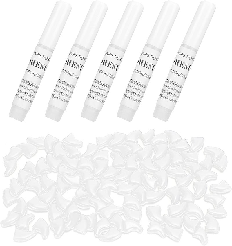 HEEPDD 100PCS Cat Nail Caps, PVC Soft Pet Dog Nail Claws with 5 Adhesive Glue Anti Scratch Caps for Cat Kitten Dog Puppy Black and Transparent Color (S) - Image 3