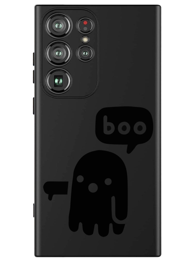 Theodor Protective Slim Fit Case Liquid Silicone Cover with Full Body Protection Anti-Scratch Shockproof Case For Samsung Galaxy S24 Ultra (Black) - Boo B - Image 1