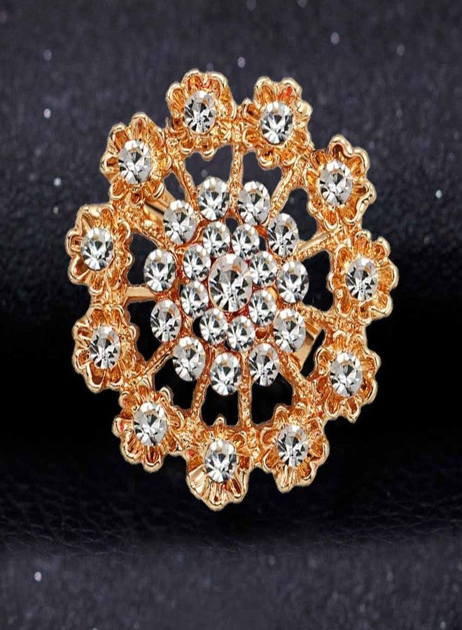 Ezing 12pcs Gold Plated Crystal Brooch for Wedding Bouquet (L) - Image 5