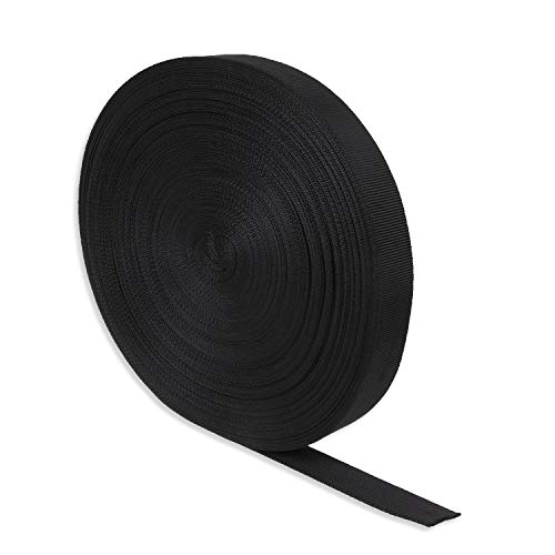 ZOEYES 1 Inch Heavy Duty Nylon Webbing 50 Yards Black Nylon Strapping Flat Webbing Strap, Great for Dog Leash, Collars, Seat Belt, Backpack, Outdoor DIY Gear Repair, Crafts - Image 3