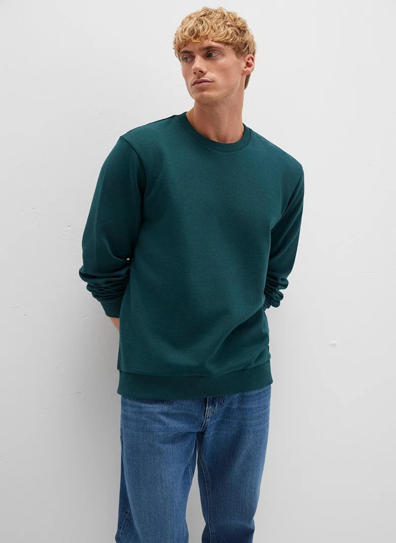 مافي Crew Neck Green Sweatshirt