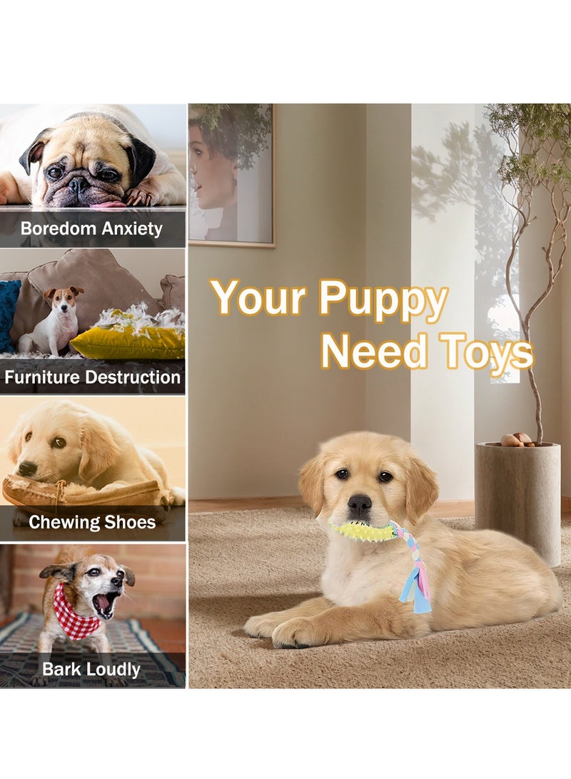 Laoybho Dog Chewing Toys 6 Pack,Puppy Clean Teeth for Small to Medium Dogs, Interactive Training Toys Dog Gift Set Durable Natural Rubber Cotton Rope Balls for Oral Health Protection - Image 5
