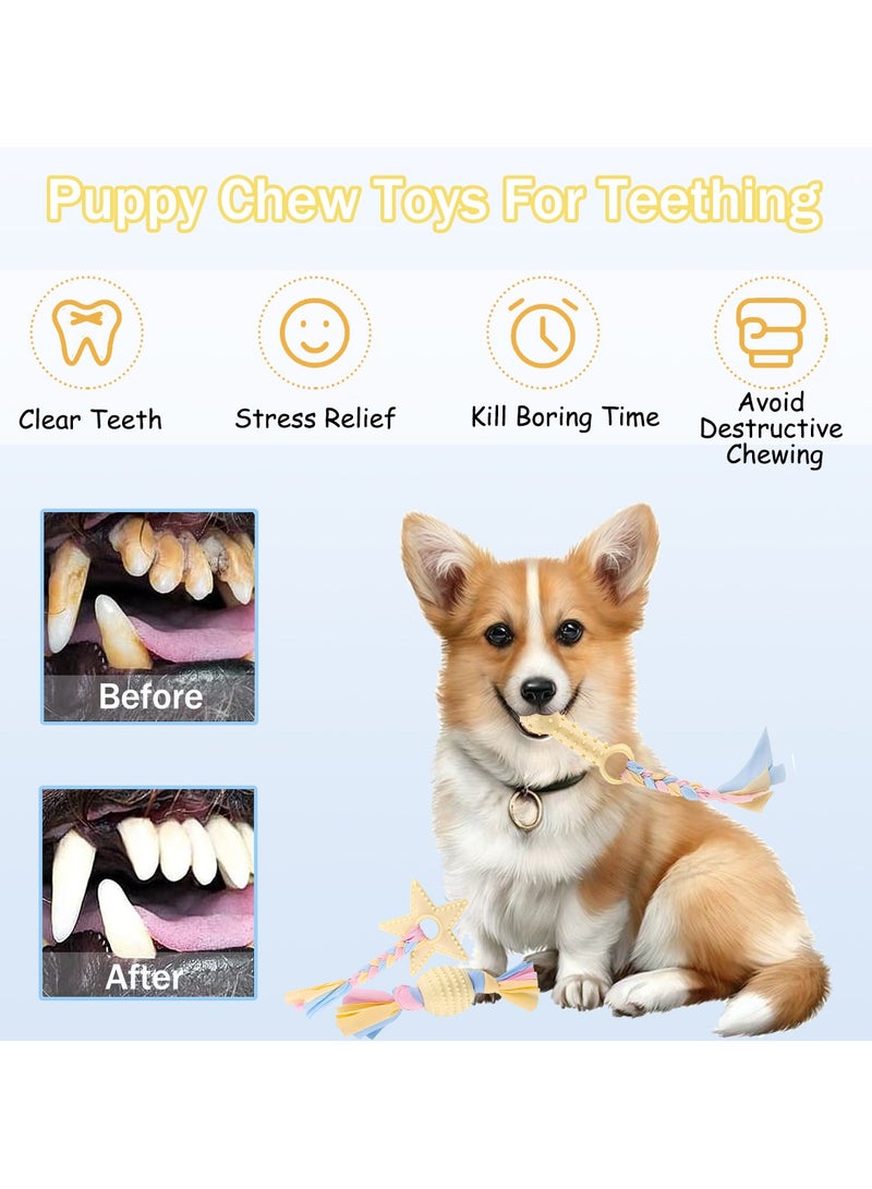 Laoybho Dog Chewing Toys 6 Pack,Puppy Clean Teeth for Small to Medium Dogs, Interactive Training Toys Dog Gift Set Durable Natural Rubber Cotton Rope Balls for Oral Health Protection - Image 4