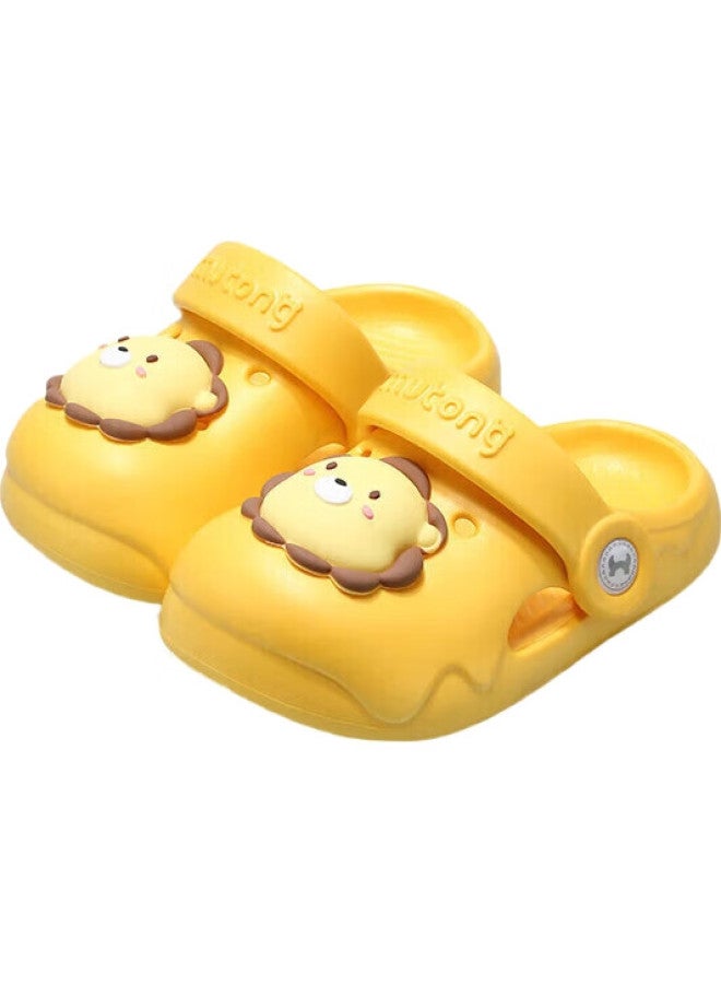 Shepherd Boy Mutong Children'S Slippers, Summer Boys' Sandals, Soft-Soled Girls' Cartoon Bath Shoes, Infant Home Shoes, Milk Lion Yellow, Size 180 - Image 3