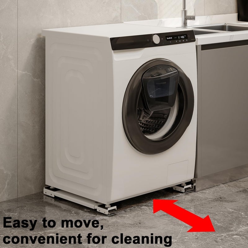 Heavy Duty Appliance Rollers, Max 32 Inch, 2nd Generation Extendable Rollers Movable Washing Machine Base Easily Moves for Washing Machines, Dryers, Refrigerators, Furniture (White) - Image 4