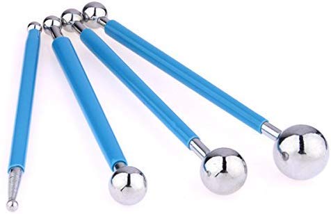 4 x Fondant Cake Decorating Clay Flower Sugarcraft Ball Model DIY Tool 8 Sizes Blue