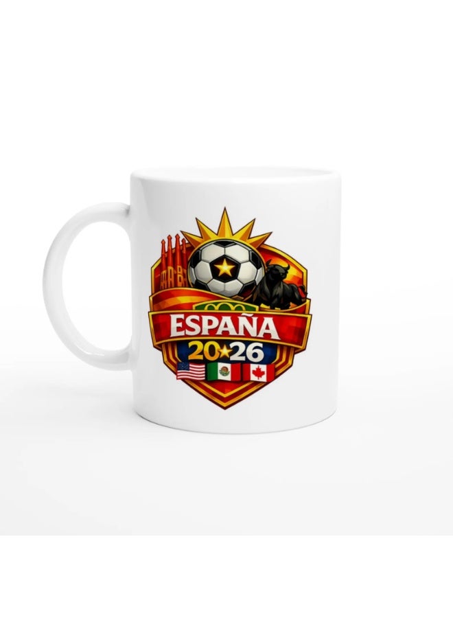 RYN Spain World Cup 2026 Ceramic Mug, White, 11oz - Image 1