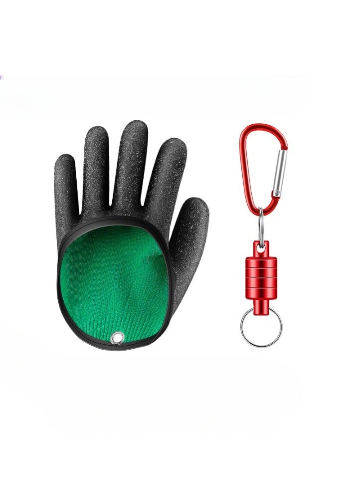 AROAQ Fishing Catching Gloves, Anti-slip Catch Fish Gloves, Waterproof Magnetic Braided Fishing Gloves, Puncture Proof Fishing Glove For Hunting, Handling, Left Hand [single] + Metal Magnetic Buckle - Image 1