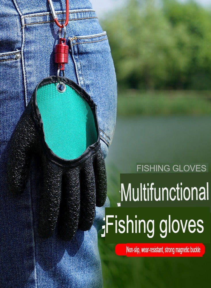 AROAQ Fishing Catching Gloves, Anti-slip Catch Fish Gloves, Waterproof Magnetic Braided Fishing Gloves, Puncture Proof Fishing Glove For Hunting, Handling, Left Hand [single] + Metal Magnetic Buckle - Image 2