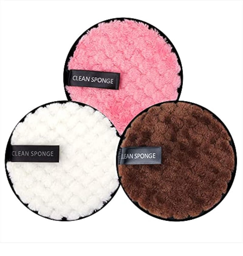 SUNISA Makeup Remover Pads Face Cleansing Puff Make Up Removal Sponge Double Layer Reusable For Home And Salon Use (Multicolor) Pack of 1
