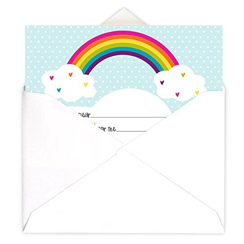 Canopy Street Rainbows And Hearts Kids Thank You Note Card Pack 20 Vibrant Fill In Thank You Cards And White Envelopes 4 58 x 6 14 Birthday Party Thanks Cards - Image 5