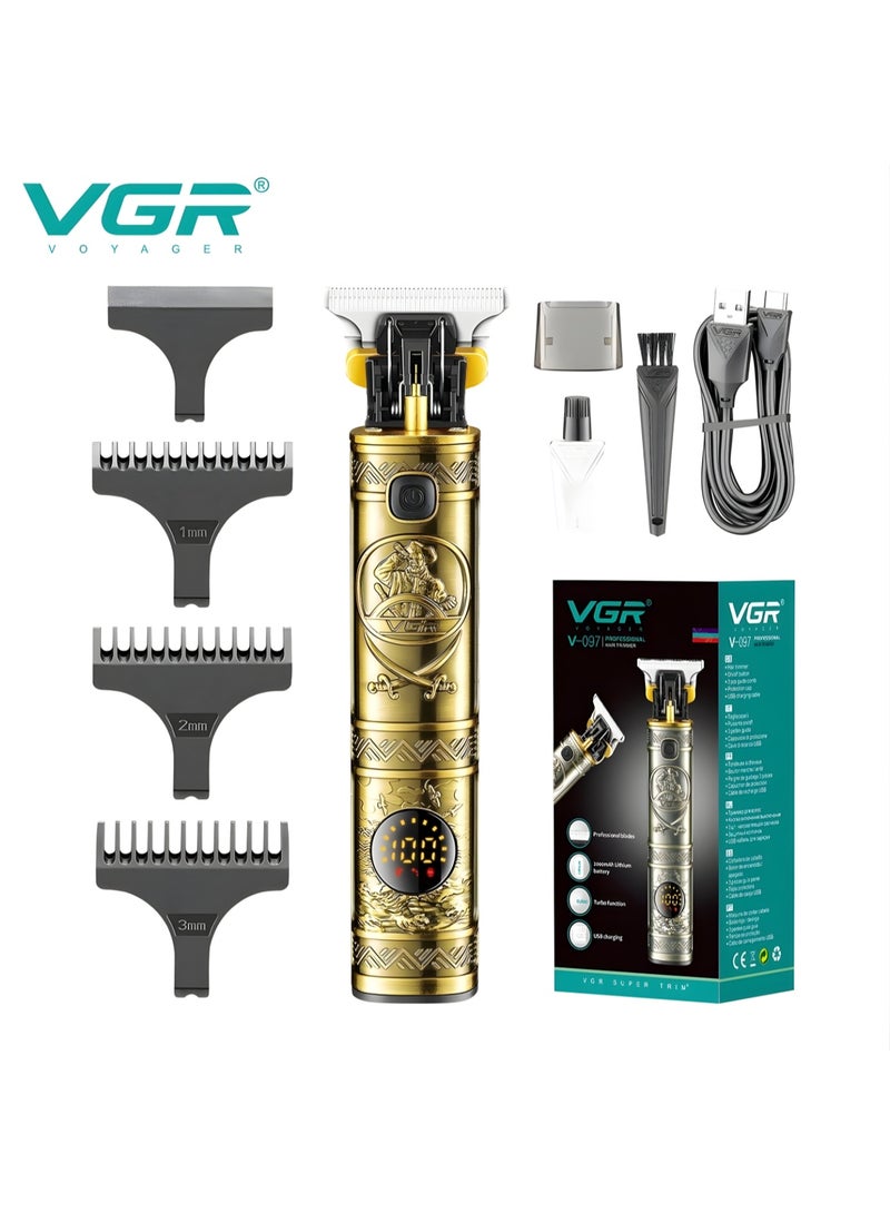 VGR Men’s Electric Hair Trimmer V-097, Professional Rechargeable Shaver with Stainless Steel Blades, Powerful Motor, Corded and Cordless Use, Ideal for Beard, Hair, and Neck Grooming - Image 1