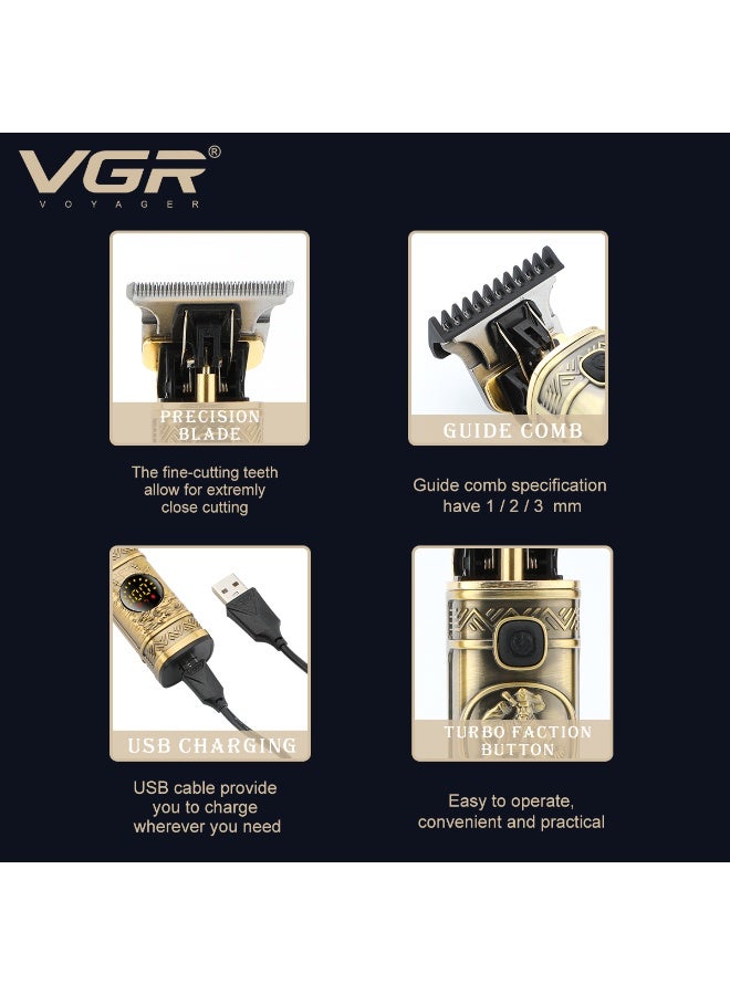 VGR Men’s Electric Hair Trimmer V-097, Professional Rechargeable Shaver with Stainless Steel Blades, Powerful Motor, Corded and Cordless Use, Ideal for Beard, Hair, and Neck Grooming - Image 4
