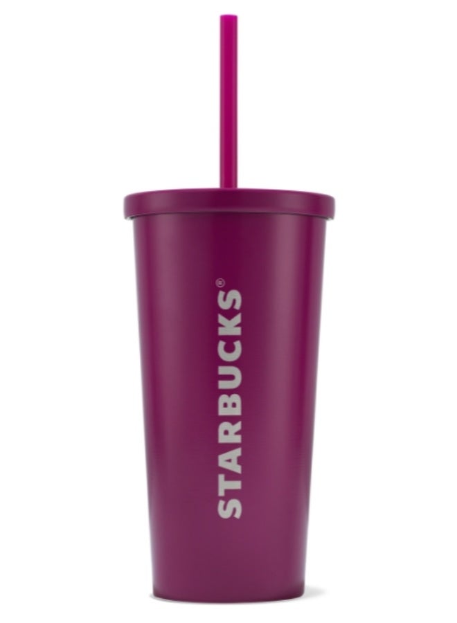 ستاربكس كوب ستاربكس بارد من الفولاذ المقاوم للصدأ SS Magenta Wordmark - 17 أونصة (503 مل) - Image 1