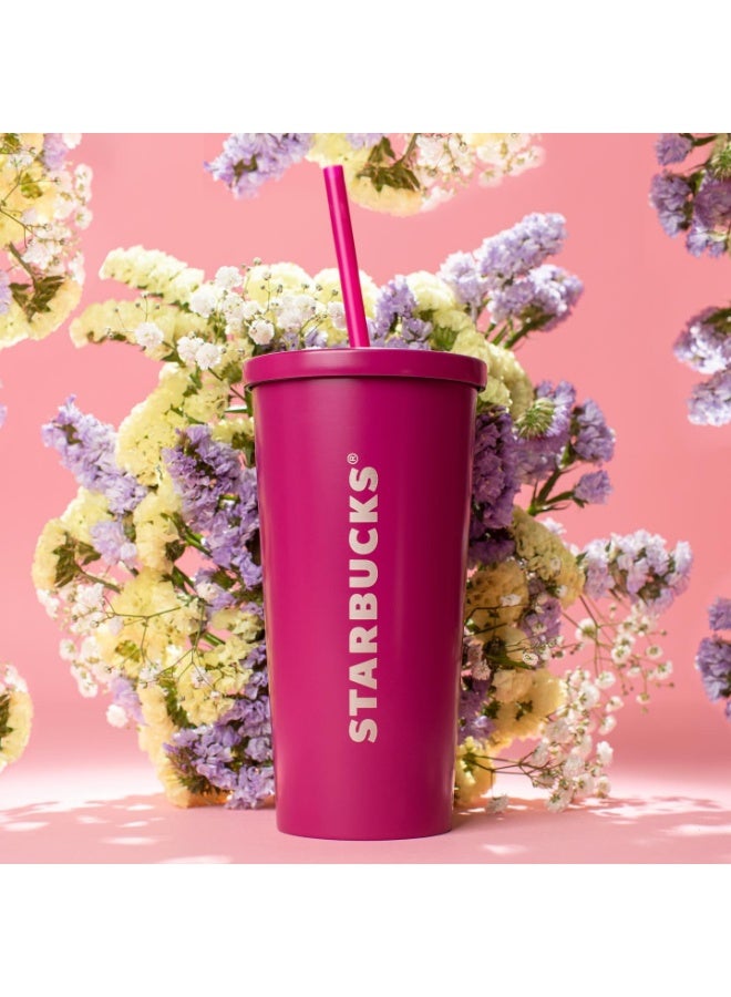 ستاربكس كوب ستاربكس بارد من الفولاذ المقاوم للصدأ SS Magenta Wordmark - 17 أونصة (503 مل) - Image 2