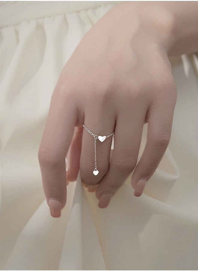 HS - Stylish Silver Stainless Steel Ring For Women One Size - Image 1