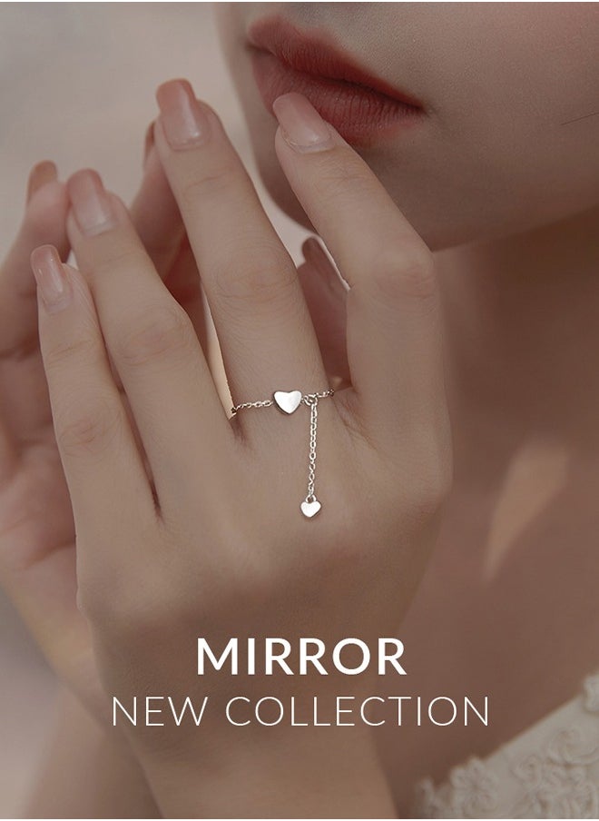 HS - Stylish Silver Stainless Steel Ring For Women One Size - Image 1