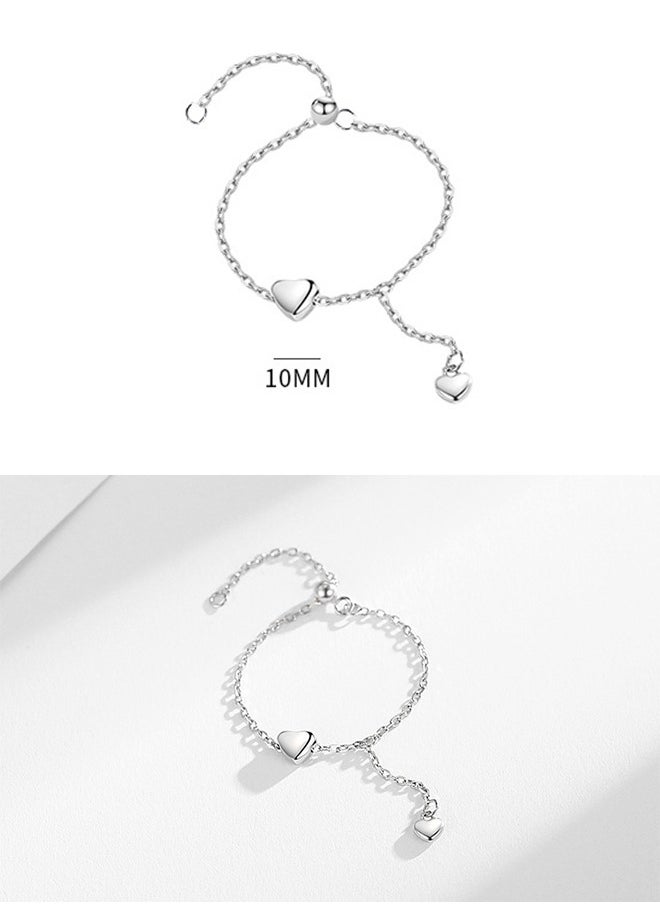 HS - Stylish Silver Stainless Steel Ring For Women One Size - Image 1