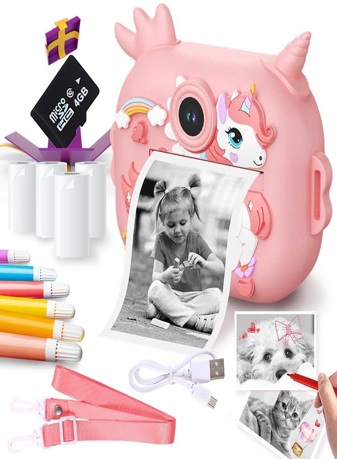 Wembley 8MP Digital Camera for Kids with Print | Instant Printing, Unicorn Design, Video Recorder, 4GB SD Card, Print Paper Rolls, Shoulder Strap for Kids 3-10 Years - Image 1