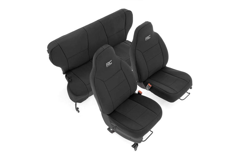 Rough Country Neoprene Seat Covers for 1997-2001 Jeep Cherokee XJ - 91022, Black, Front/Rear - Image 5