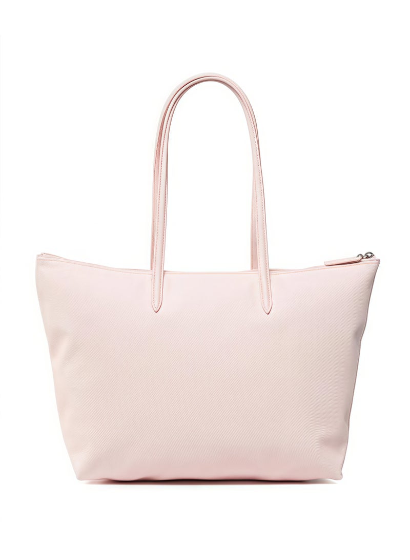 لاكوست نسائي L12.12 مفهوم موضة متعدد الاستخدامات سعة كبيرة سحاب حقيبة يد حقيبة يد حقيبة كتف كبير وردي فاتح - Image 2