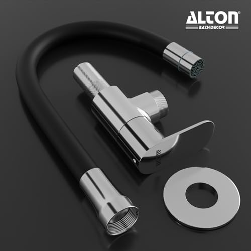 ALTON AXN9466 Brass, Sink Cock with Flexible Swivel Spout, Black & Chrome Finish (Single Flow) - Image 5