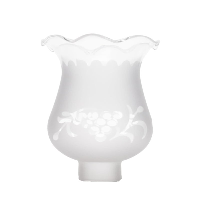 BP Lamp 1 58 Inch Fitter Colonial Style Frosted and Etched Design Glass Lamp Shade for Vintage and Antique Style Globes
