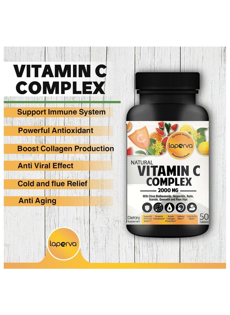 Laperva Vitamin C Complex 2000 Mg -Prevent cold and flu - Immunity Antioxidant & Skincare Booster - 50 Tablets  - Image 2