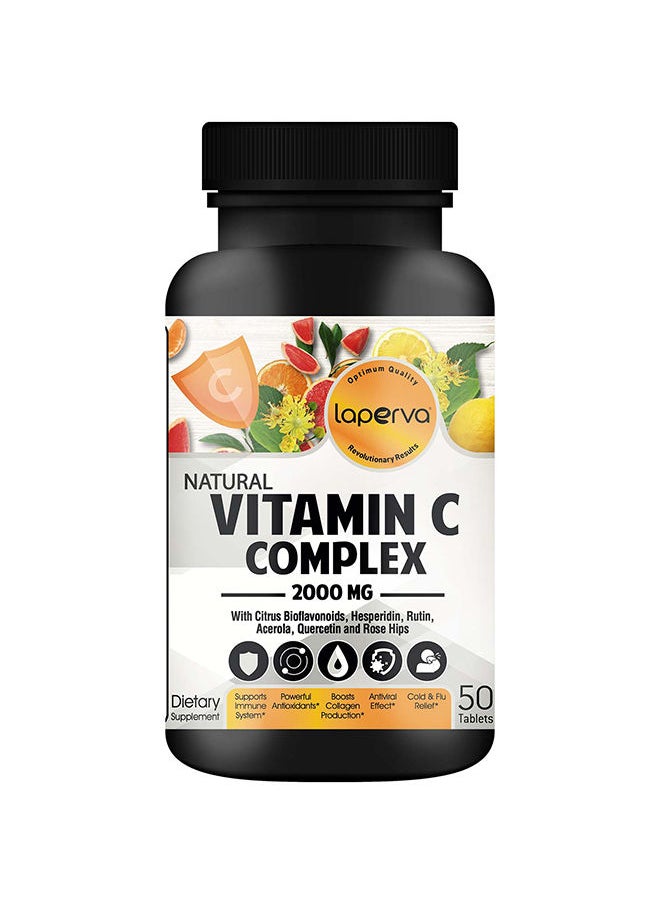 Laperva Vitamin C Complex 2000 Mg -Prevent cold and flu - Immunity Antioxidant & Skincare Booster - 50 Tablets  - Image 1