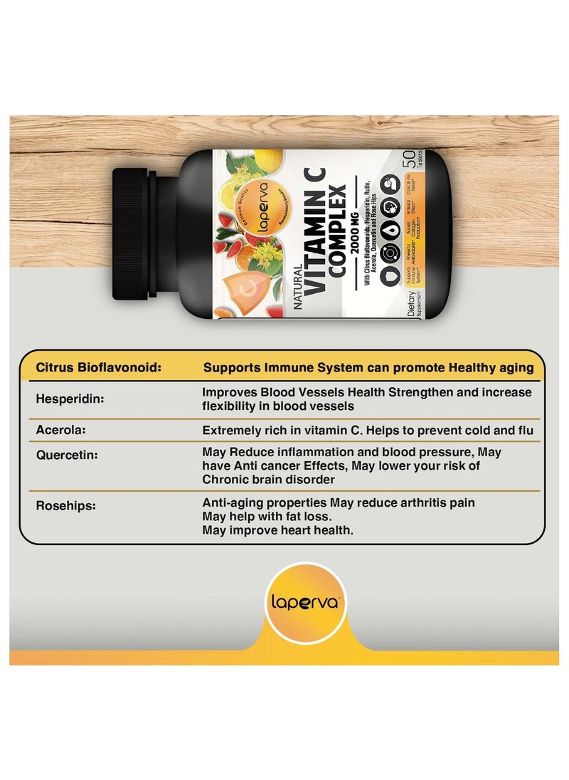 Laperva Vitamin C Complex 2000 Mg -Prevent cold and flu - Immunity Antioxidant & Skincare Booster - 50 Tablets  - Image 4