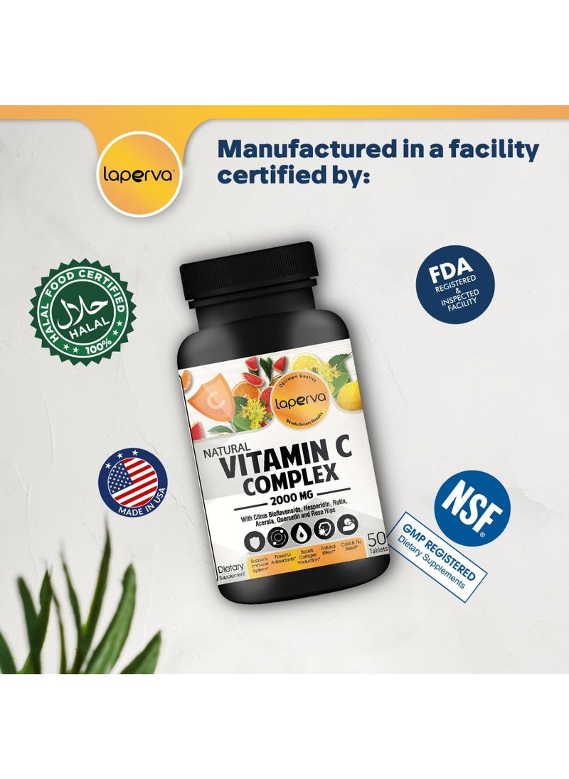 Laperva - Vitamin C Complex 2000 Mg -Prevent cold and flu - Immunity Antioxidant & Skincare Booster - 50 Tablets - Image 1