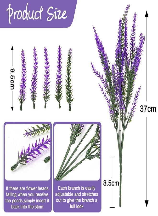 RAINFLOW Artificial Lavender Flowers - 11 Pcs Faux Lavender Plant Artificial Fake Plastic Purple Flowers for Home Room Window Wedding Garden Table Centerpieces Vase Outdoors Indoor Decor - Image 2