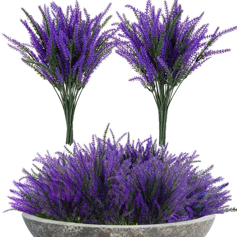 RAINFLOW Artificial Lavender Flowers - 11 Pcs Faux Lavender Plant Artificial Fake Plastic Purple Flowers for Home Room Window Wedding Garden Table Centerpieces Vase Outdoors Indoor Decor - Image 1
