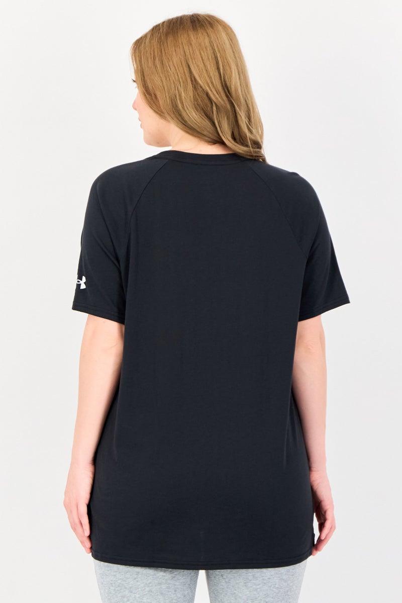 UNDER ARMOUR Women Loose Fit Short Sleeves Training T-shirt, Charcoal - Image 3