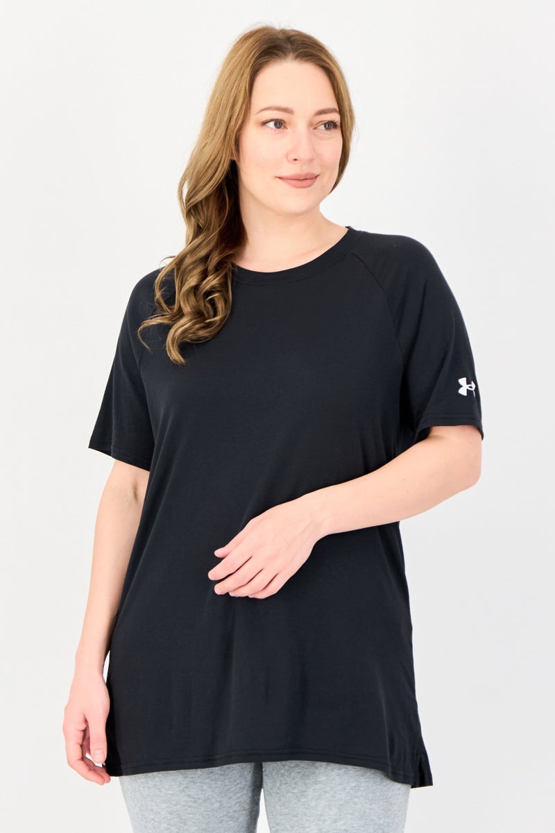 UNDER ARMOUR Women Loose Fit Short Sleeves Training T-shirt, Charcoal - Image 1