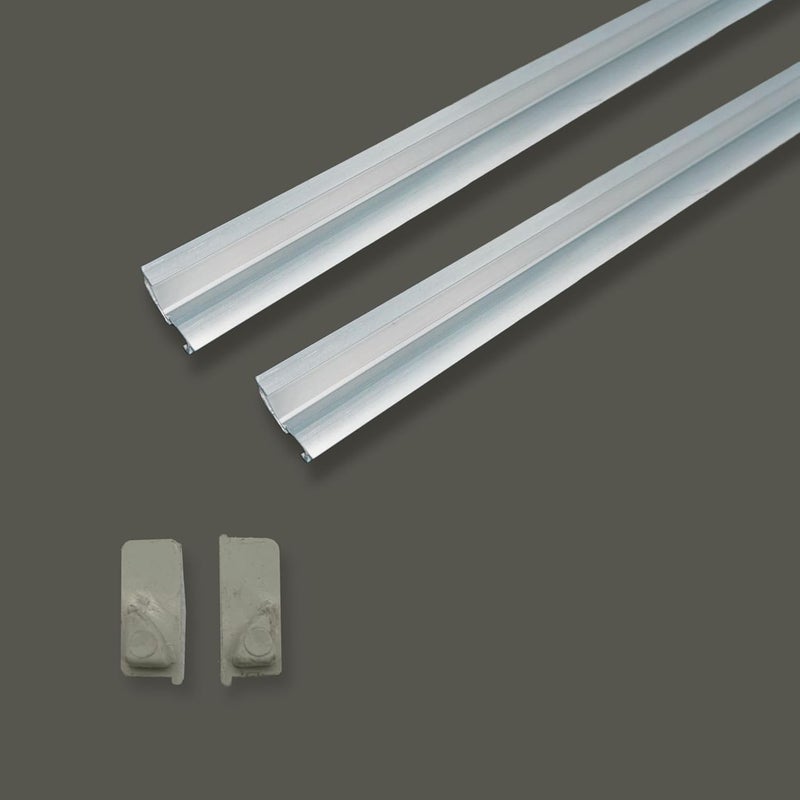 ABAJ أضواء شريط LED دائرية من الألمنيوم 21x09 مم للأثاث بطول 1 متر مع قنوات ضوء دائرية وزوايا مع غطاء موزع وأغطية نهاية ومشابك تثبيت بدون LED حزمة من 2 - Image 1
