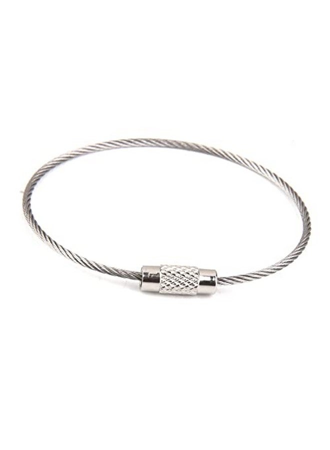 Kidultz Wire Rope Key Ring Cables Stainless Steel Pendant Circle Edc Tool Key Holder Loops For Outdoor, Hiking, Hanging Luggage Heavy Duty Tags, Keys And Id Tag Keepers (20, Silver) - Image 2