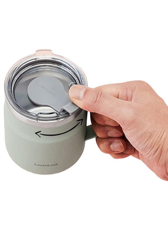 LOCK & LOCK LocknLock Metro Mug 355ml Mint – Double-Wall Insulated Stainless Steel Mug with Spill-Resistant Lid  - Image 4