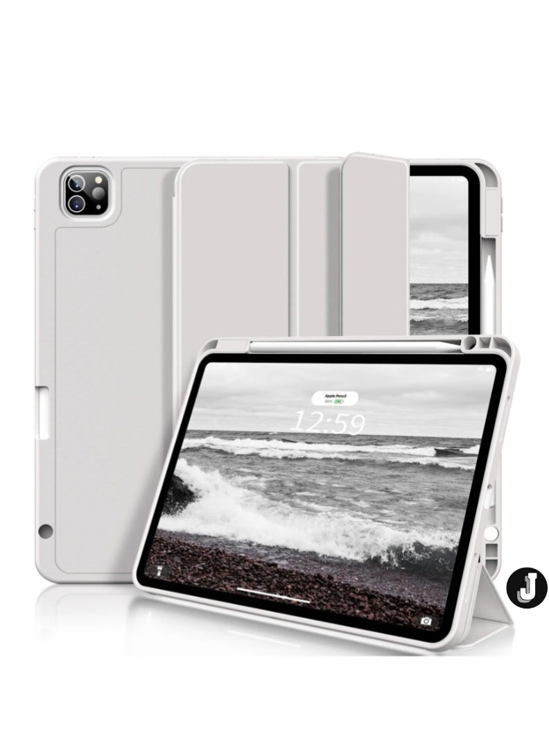 JAJEEK "iPad Pro 11 Inch Case (4th/3rd/2nd Gen, 2020-2022) – Soft TPU Back, Smart Cover with Pencil Holder, Tri-Fold Stand, Wireless Charging, Auto Wake/Sleep (Gray)" - Image 1