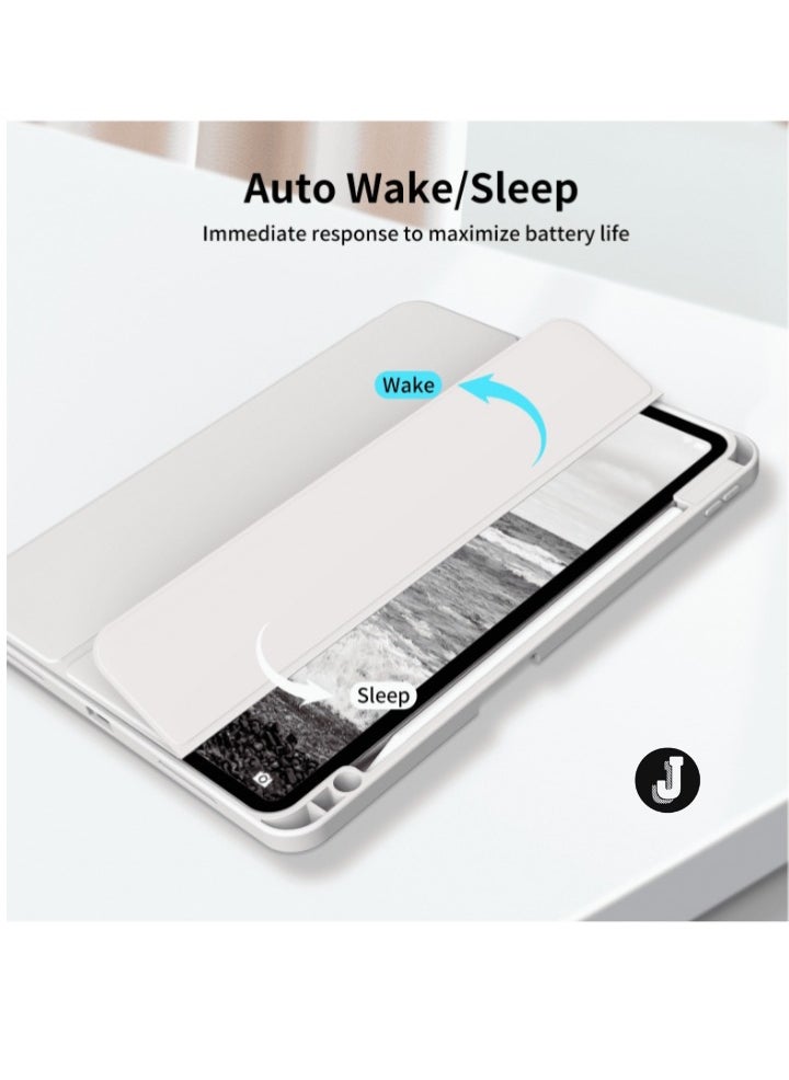 JAJEEK "iPad Pro 11 Inch Case (4th/3rd/2nd Gen, 2020-2022) – Soft TPU Back, Smart Cover with Pencil Holder, Tri-Fold Stand, Wireless Charging, Auto Wake/Sleep (Gray)" - Image 4