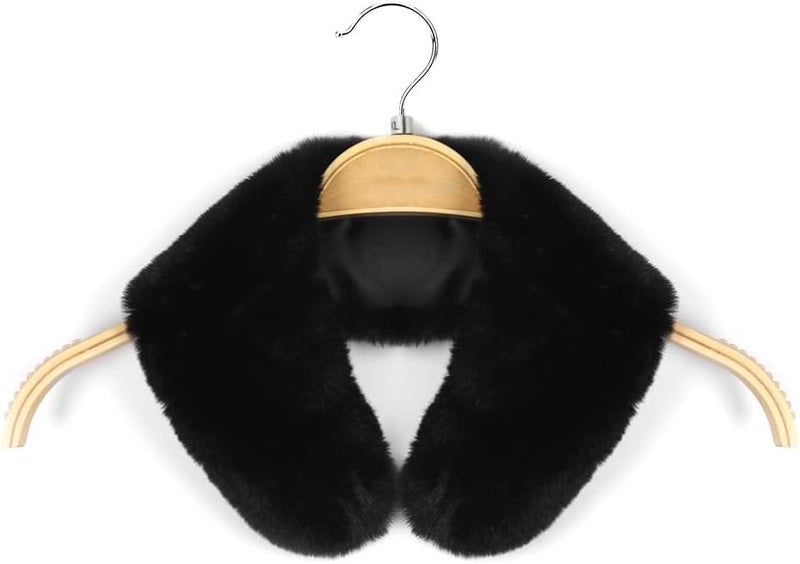 Joyci Fashion Faux Rabbit Fur Collar Shawl Wrap Stole Fake Collar Coat Accessory - Image 3
