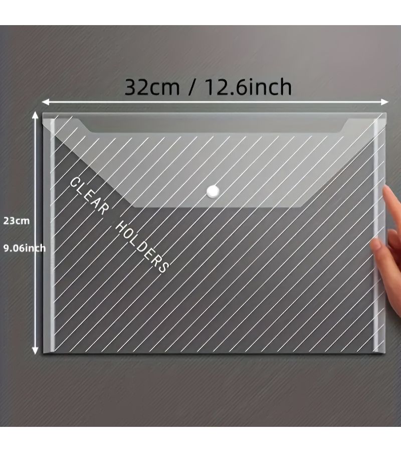 10 Pcs Durable Transparent File Bags Mixed Colors Classic PP Document Organizer - Image 3