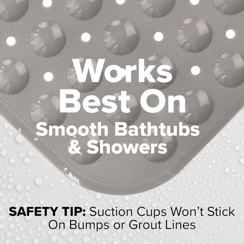 SlipX Solutions Power Grip Extra Long Bath Tub & Shower Mat 39x16, Wet Floor Non-Slip for Elderly & Kids Bathroom, 30% Longer Bathtub Mats, 200 Suction Cups, Drain Holes, Machine Wash, Tan - Image 3